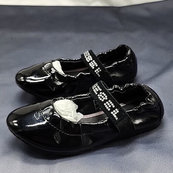 DIESEL BLACK PATENT LEATHER MARY JANE BALLET BABY FLATS BABY NEW WNB SIZE 6 - Picture 2 of 15